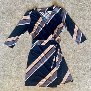 Ann Taylor- navy and pink wrap dress- size 12